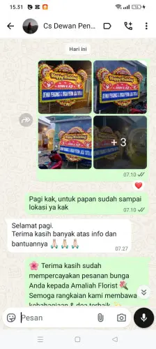 Testimonial Papan Bunga Pernikahan sukasaba